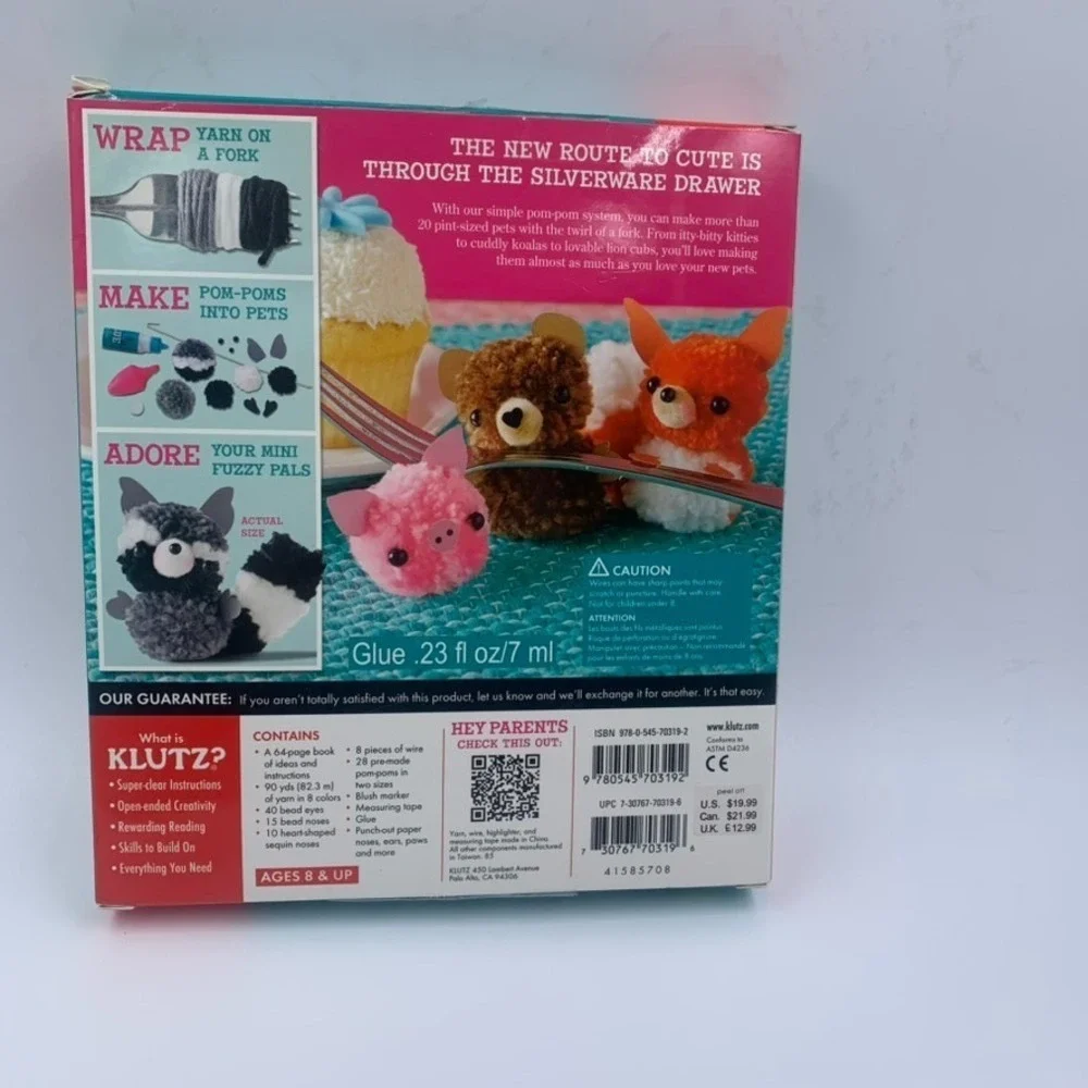 Klutz Mini Pom-Pom Pets by April Chorba - DIY Animal Craft Kit for Kids
